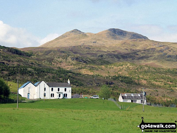 Meall Glas ((Glen Lochay)) and Beinn Cheathaich towering above Auchessan 