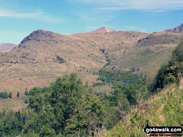 Creag nan Caorann (left) and Beinn Dubhcraig (centre right) from Ben Glas Burn 