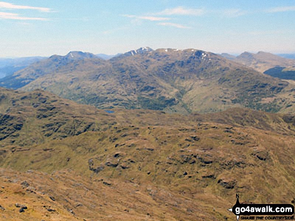 The Cobbler (Ben Arthur), Beinn Narnain, Beinn Ime, Ben Vane and Ben Vorlich (The Arrochar Alps) from Beinn Chabhair 