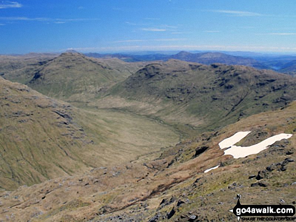 Stob a' Choin (left) and Meall Mor (Strath Gartney) (right) above Glen Larig from Beinn Chabhair 