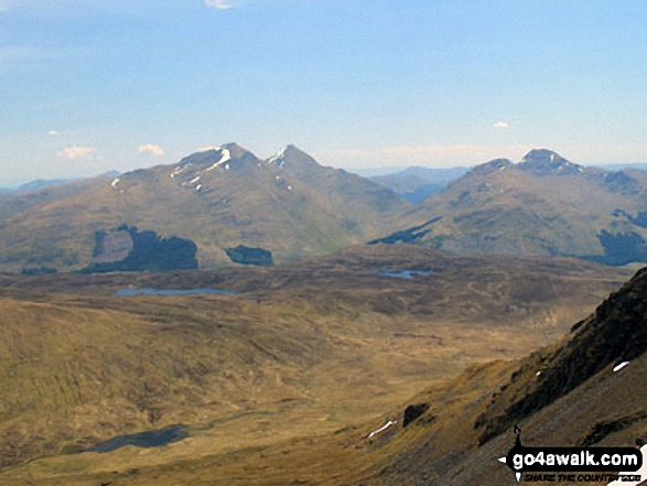 Ben Mor, Stob Binnein and Cruach Adrain from Beinn Challum