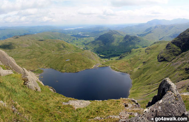 Walk c208 Harrison Stickle and High Raise from The New Dungeon Ghyll, Great Langdale - Stickle Tarn from Pavey Ark