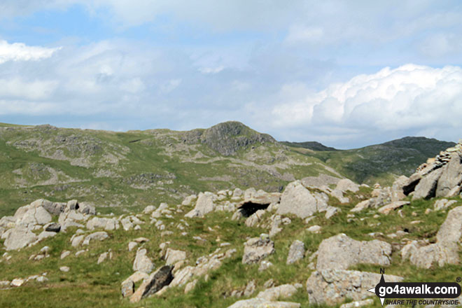 Walk c428 The Langdale Pikes, High Raise and The Easedale Fells  from Grasmere - Thunacar Knott from Pavey Ark summit