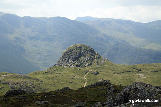 Walk c208 Harrison Stickle and High Raise from The New Dungeon Ghyll, Great Langdale - Pike of Stickle (Pike o' Stickle) from Harrison Stickle