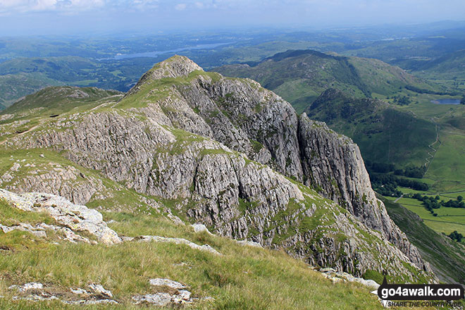 Walk c428 The Langdale Pikes, High Raise and The Easedale Fells  from Grasmere - Harrison Stickle from Pike of Stickle (Pike o' Stickle)