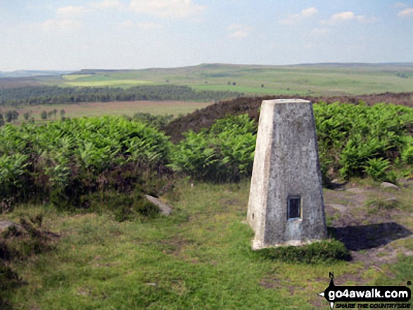 Walk d310 Dobb Edge and Chatsworth Park from Chatsworth House - Birchen Edge summit trig point