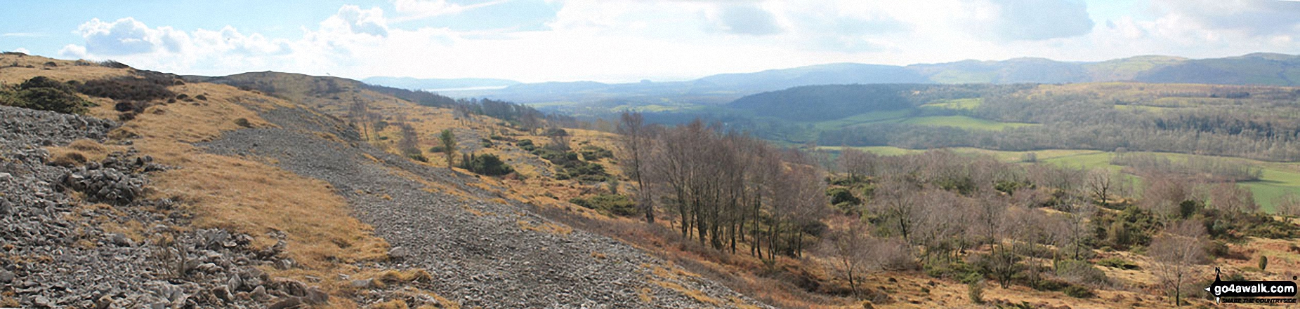 Arnside Knott, Humphrey Head, Dixon Heights (Newton Fell) and Saskills (Newton Fell) from the Whitbarrow Scar ridge