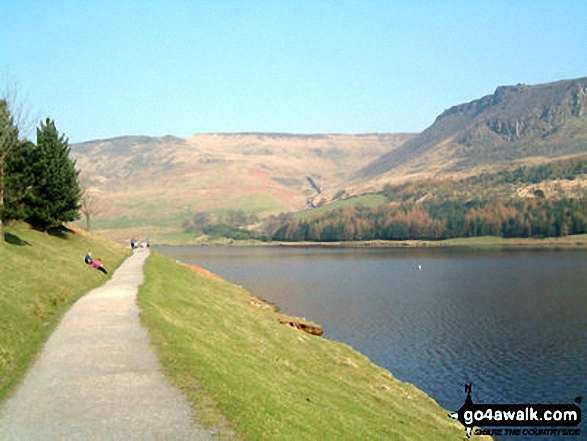 Dove Stone Reservoir with Great Dove Stone Rocks (top right)