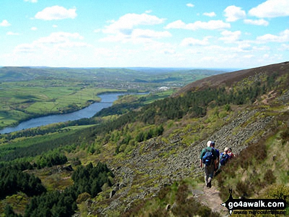 Walk d174 Millstone Rocks and Lad's Leap from Crowden - Valehouse Reservoir and Bottoms Reservoir from Lad's Leap