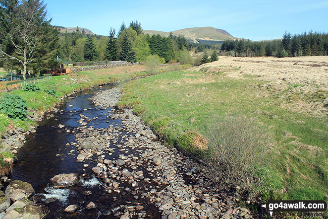 Polifferie Burn from Craigengillan Bridge with Moorbrock Hill in the distance 