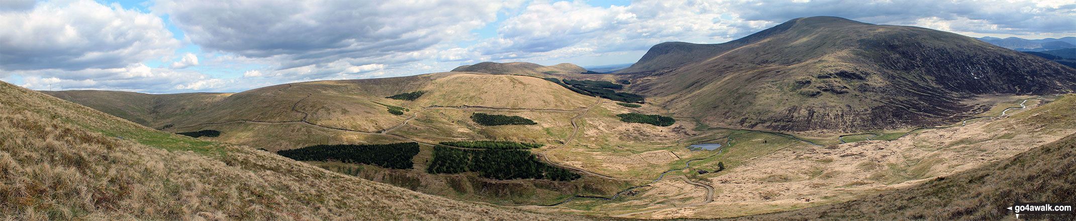 Walk dg108 Moorbrock Hill and Windy Standard from Craigengillan - Keoch Rig, Moorbrock Hill, Beninner and Cairnsmore of Carsphairn from  Dugland