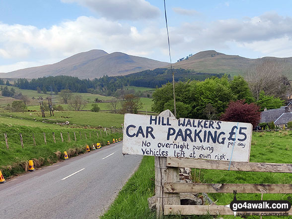 Parking at Ben Lawers Farm on the north western side of Loch Tay