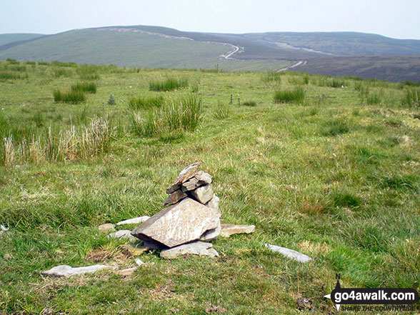 Walk gw120 The Western Berwyns from Hirnant Pass - Small cairn on the summit of Stac Rhos