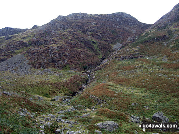 The Glasgwm crags from the head of Cwm Cywarch 