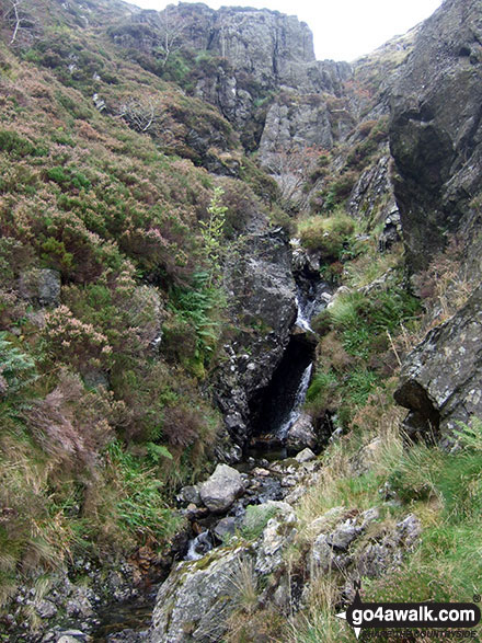 Following this unnamed stream up to the bwlch between Glasgwm and Gwaun y Llwyni