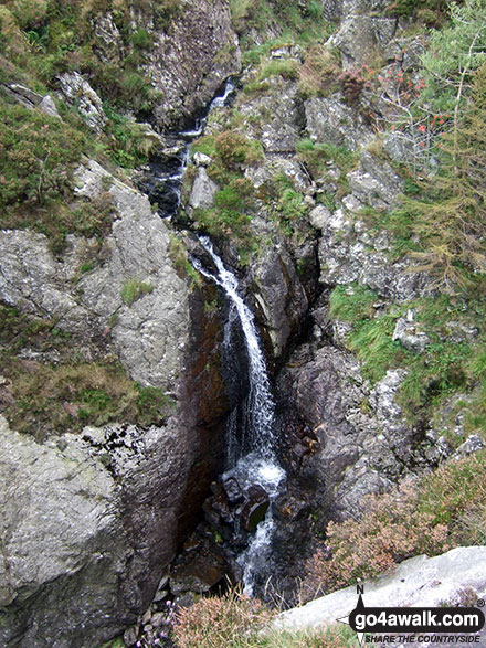 Waterfalls on the unnamed stream up to the bwlch between Glasgwm and Gwaun y Llwyni 