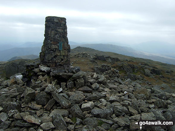 Walk gw146 Aran Fawddwy from Llanuwchllyn - Aran Fawddwy summit trig point