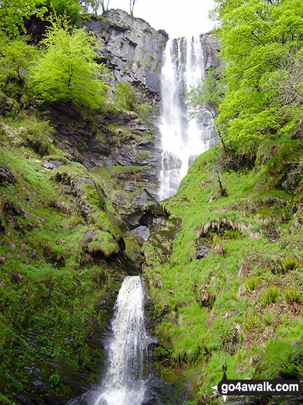 Walk po155 Post Gwyn and Glan Hafon from Pistyll Rhaeadr - The waterfall at Pistyll Rhaeadr