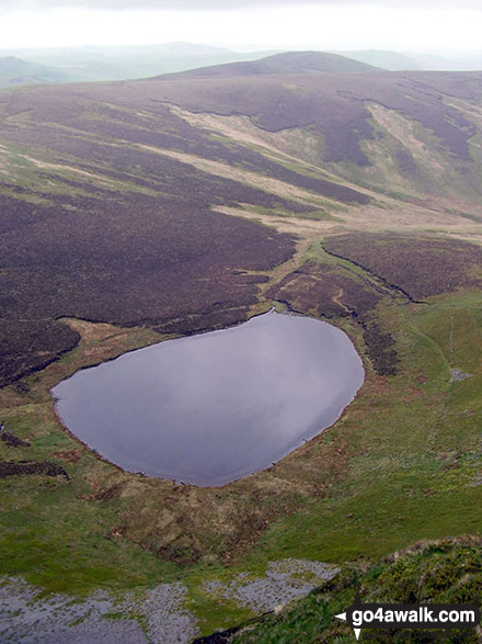 Walk po109 Foel Wen and Cadair Berwyn from Tyn-y-fridd - Llyn Lluncaws from Cadair Berwyn