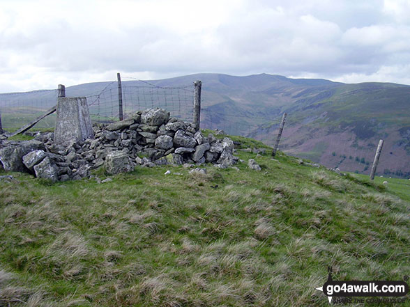 Walk po117 Cadair Berwyn and Post Gwyn from Pistyll Rhaeadr - Trig point & cairn on the summit of Glan Hafon (Y Garn)