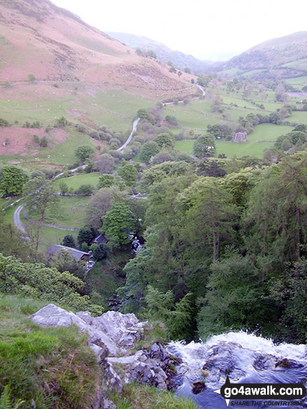 The view from the top of Pistyll Rhaeadr 