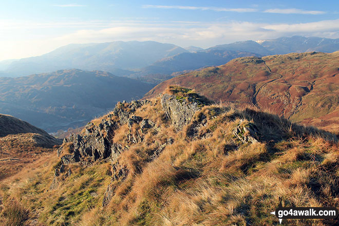 Rocky outcrop marking the summit of Low Pike (Scandale)