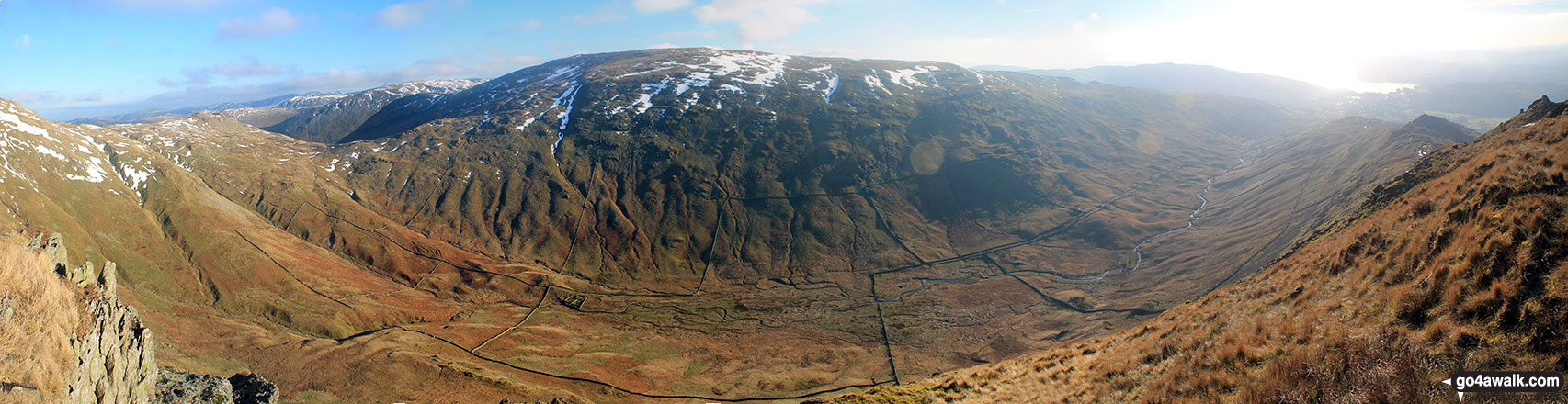 Walk c389 Great Rigg, Fairfield and Hart Crag from Ambleside - Middle Dodd, Red Screes, Snarker Pike, the Scandale Valley and Lake Windermere from High Pike (Scandale)