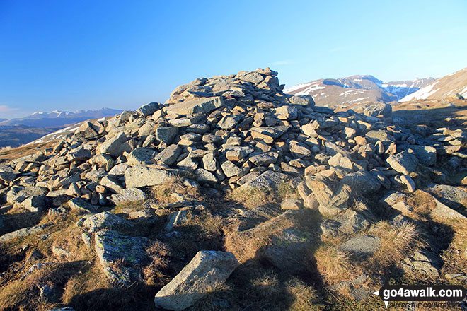 Walk c230 The Scandale Beck Horizon from Ambleside - Great Rigg summit cairn on The Fairfield Horeshoe