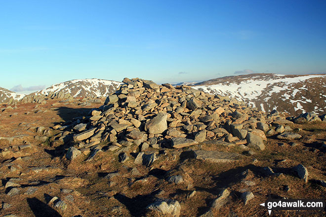 Walk c389 Great Rigg, Fairfield and Hart Crag from Ambleside - Great Rigg summit cairn on The Fairfield Horeshoe