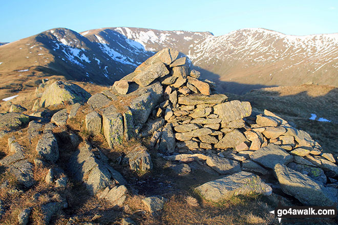 Walk c389 Great Rigg, Fairfield and Hart Crag from Ambleside - Heron Pike (North Top) summit cairn on The Fairfield Horeshoe