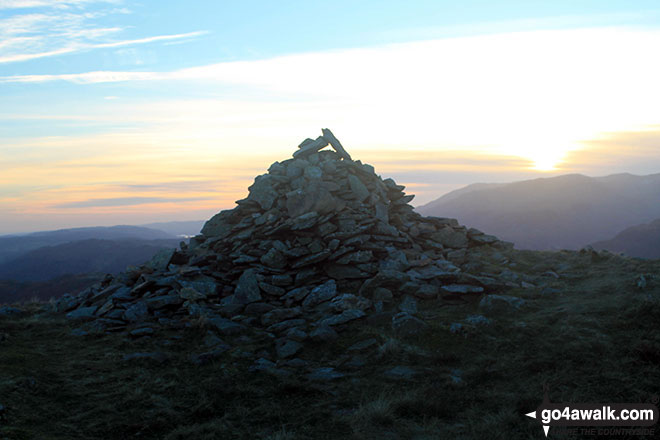 Walk c230 The Scandale Beck Horizon from Ambleside - Nab Scar summit cairn on The Fairfield Horeshoe