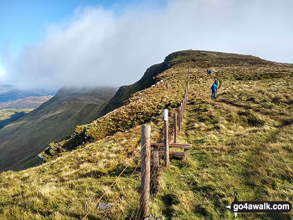 Approaching the summit of Tyrrau Mawr (Craig-las) 