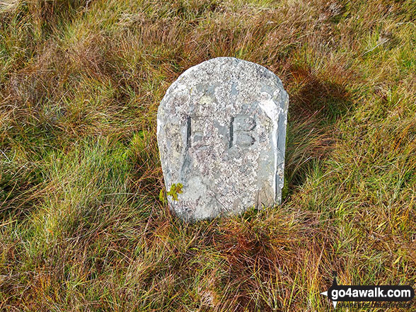 Walk gw113 Waun-oer and Cribin Fawr from Bryn Coedwig, Aberllefenni - Another boundary stone on Craig Portas