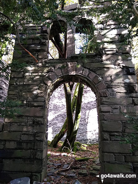 Walk gw113 Waun-oer and Cribin Fawr from Bryn Coedwig, Aberllefenni - Ruined chapel in Cwm Ratgoed