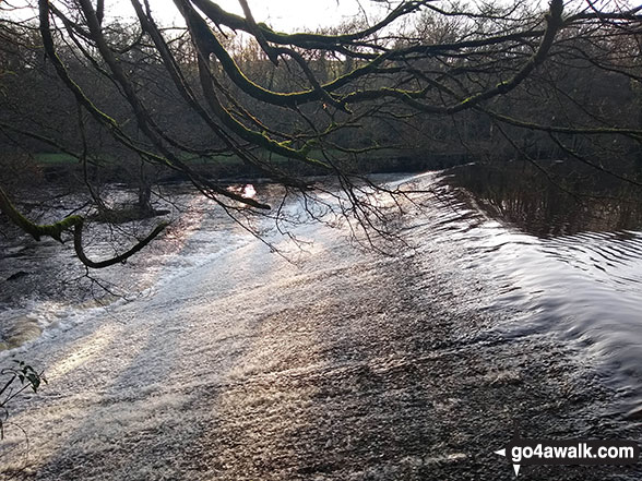 Walk d215 Longstone Edge, High Rake, Calver and Stoney Middleton from Eyam - Calver Weir on the River Derwent