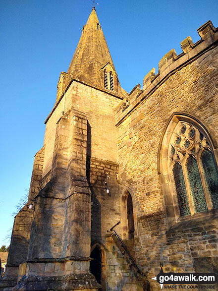 Walk d215 Longstone Edge, High Rake, Calver and Stoney Middleton from Eyam - Baslow Church