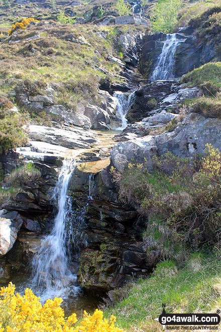 Walk h129 Ben Hope from Muiseal, Strath More - Waterfalls above Muiseal on the lower slopes of Ben Hope