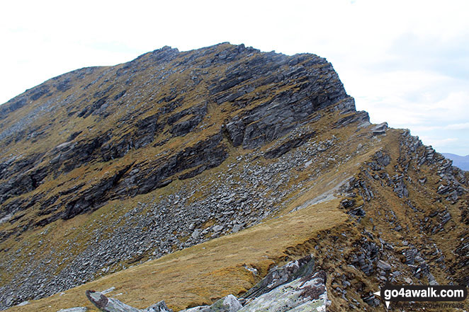 Approaching the tricky'north ridge of Ben Hope Aiming for the narrow gully in the centre of this picture