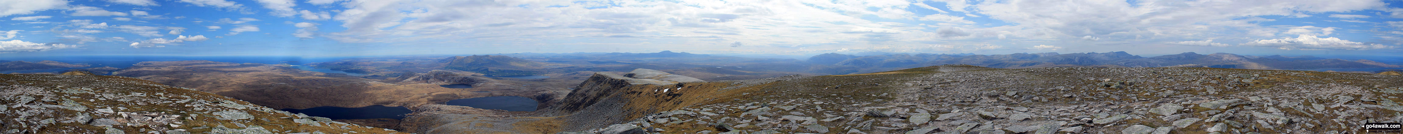 Walk h129 Ben Hope from Muiseal, Strath More - Panorama from the summit of Ben Hope