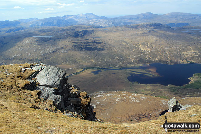 Walk h129 Ben Hope from Muiseal, Strath More - Loch Hope from Ben Hope