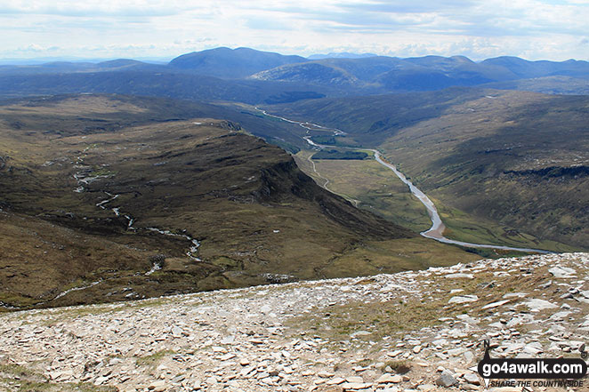 Walk h129 Ben Hope from Muiseal, Strath More - Strath More from part way up Ben Hope