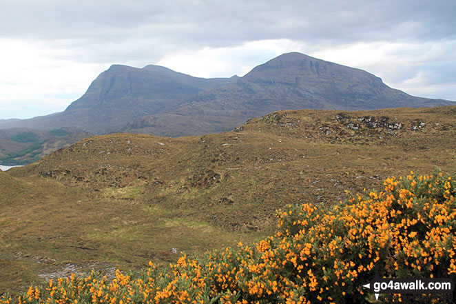 Spidean Coinich (Quinag), Sail Gharbh (Quinag) and Sail Ghorm (Quinag) from the Assynt viewpoint on the A838 (North Coast NC500 route) at Bealach Strome