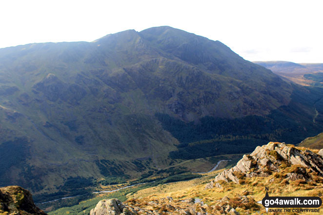 Walk c120 The Ennerdale Horseshoe - Looking Stead (Pillar) and Pillar itself towering above the upper reaches of Ennerdale from Hay Stacks (Haystacks)