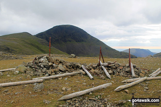 Walk c174 Glaramara and Great Gable from Seatoller (Borrowdale) - Green Gable (left) and Great Gable (centre left) from the summit of Brandreth