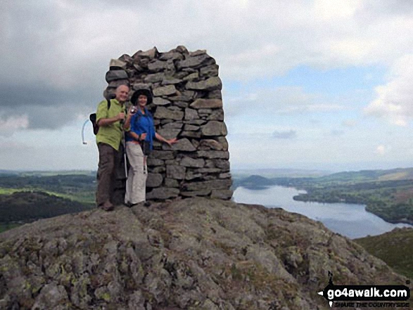 Walk c304 Beda Head and Place Fell from Howtown - Me and Darryl Brooks at Hallin Fell summit with Ullswater beyond