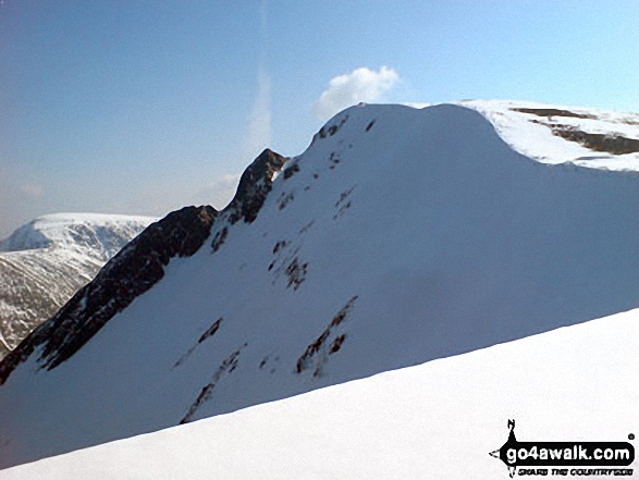 Carn Dearg Meadhonach (Carn Mor Dearg) bars the way to Carn Mor Dearg and the CMD arete