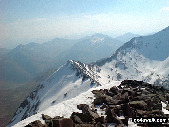 Walk h154 Ben Nevis and Carn Mor Dearg from The Nevis Range Mountain Gondola - The Carn Mor Dearg arete from Carn Mor Dearg