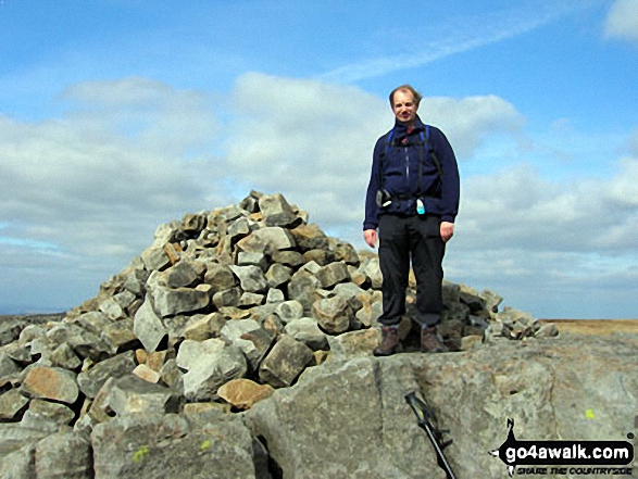 Walk ny117 Little Whernside and Great Whernside from Scar House Reservoir, Nidderdale - Me on Great Whernside summit