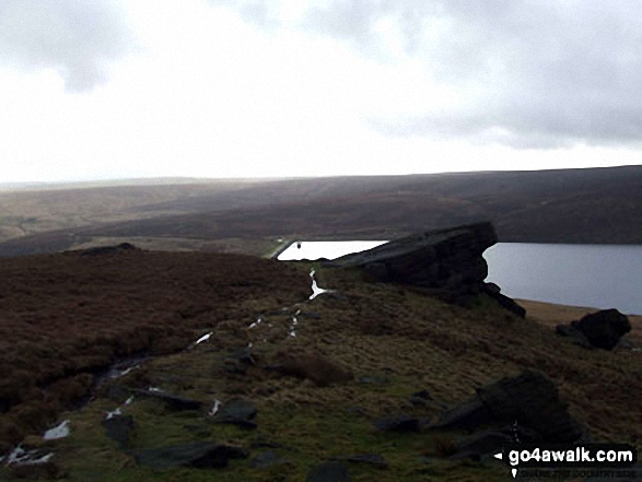 Walk l109 Gorple Stones and Extwistle Moor from Worsthorne - Gorple Reservoirs from Clough Head Stones