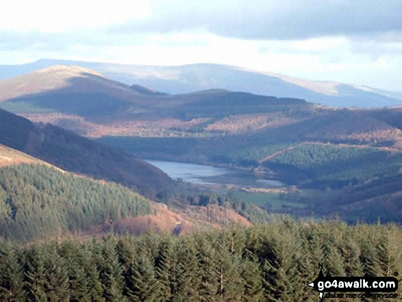 Walk po121 Pant y Creigiau and Bryniau Gleison from Blaen y Glyn - Talybont Reservoir from (near) the summit of Cefn Tarenni